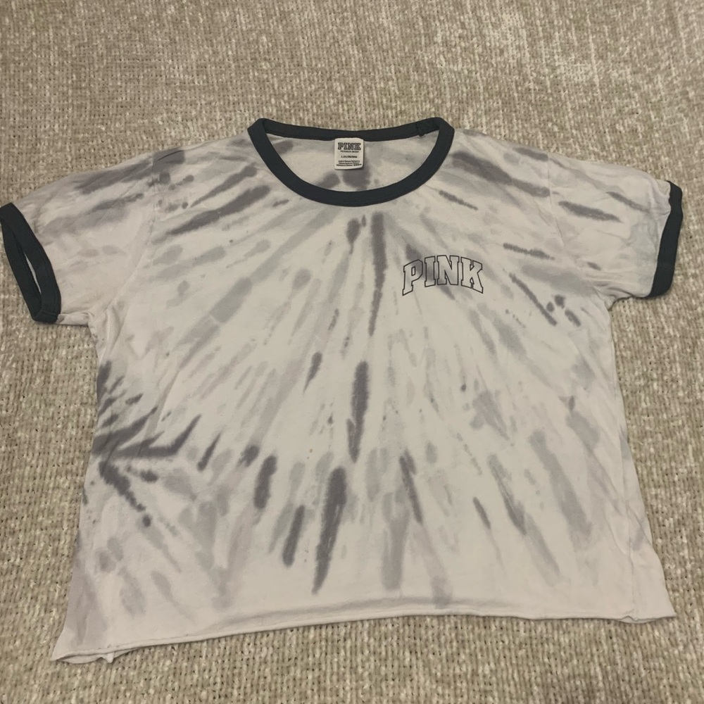 PINK Grey Tie Dye Crop Top